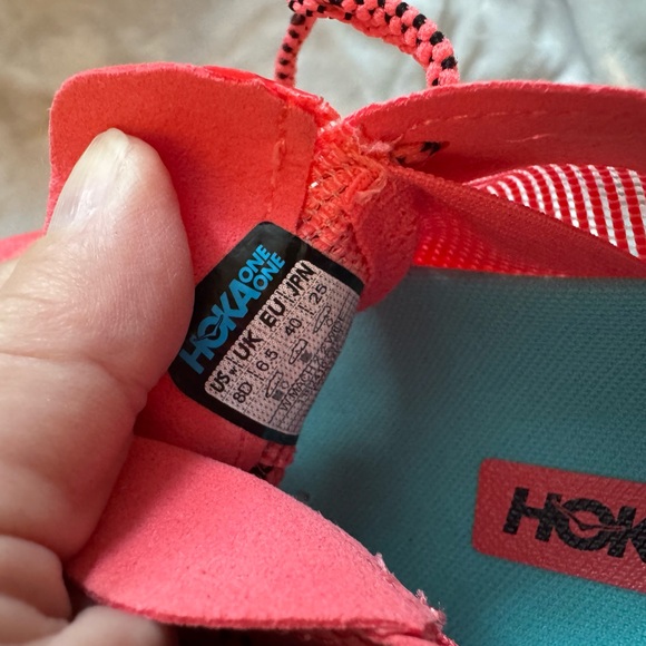 Hoka Mach X 2 Vibrant Coral and Aqua Sneakers 8W - Picture 12 of 12